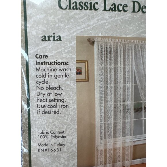 Aria Blue Lace Curtain Panel 56" W x 63" L by National Curtain - Classic Distinc - Picture 3 of 6